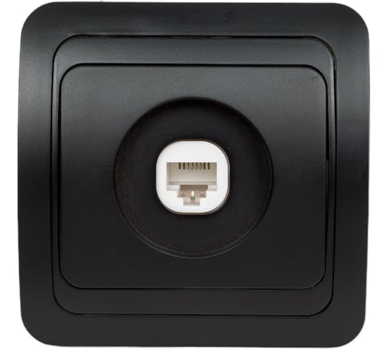 Телефонная розетка Smartbuy 1-местная черная Марс SBE-02b-S1-PH