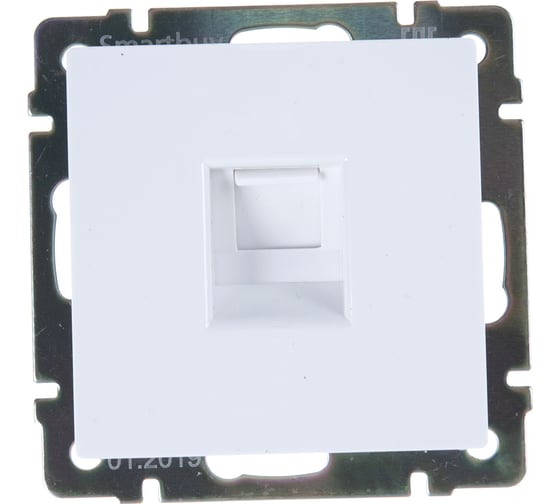 Телефонная розетка Smartbuy RJ11 белая Нептун SBE-05w-S1-PH