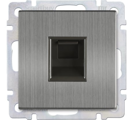 Телефонная розетка Smartbuy RJ11 серый никель Нептун SBE-05gn-S1-PH
