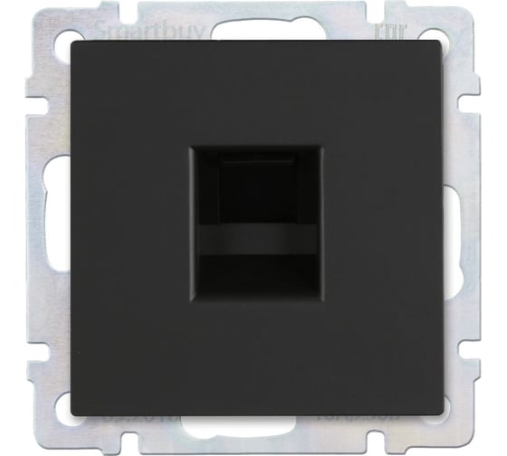 Телефонная розетка Smartbuy RJ11 черная Нептун SBE-05b-S1-PH