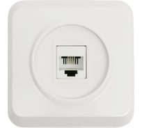 Телефонная розетка Smartbuy 1-местная белая Юпитер SBE-03w-S1-PH