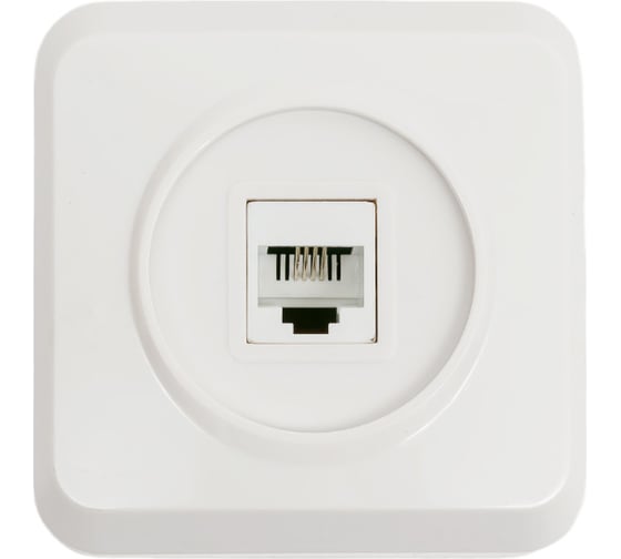 Телефонная розетка Smartbuy 1-местная белая Юпитер SBE-03w-S1-PH