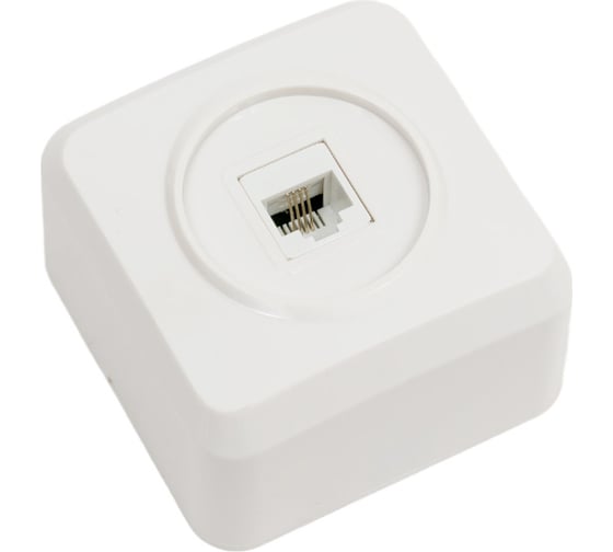 Телефонная розетка Smartbuy 1-местная белая Юпитер SBE-03w-S1-PH