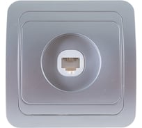 Телефонная розетка Smartbuy 1-местная серебро Марс SBE-02s-S1-PH