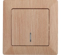 Выключатель с подсветкой Intro 410211 10А, 250В, СУ, Solo, сосна Б0043276