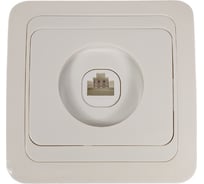 Телефонная розетка Smartbuy 1-местная белая Марс SBE-02w-S1-PH