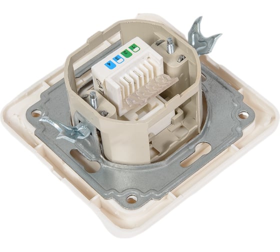 Телефонная розетка Smartbuy 1-местная белая Марс SBE-02w-S1-PH