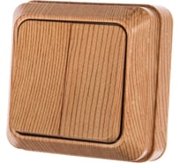 Двойной выключатель Intro 210411 10А, 250В, IP20, ОУ, Quadro, сосна Б0027642