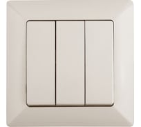 Тройной выключатель Intro 410602 10А, 250В, СУ, Solo, слоновая кость Б0043299