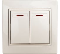 Двойной выключатель с подсветкой Intro 10А, 250В, IP20, СУ, Plano слоновая кость Б0027604