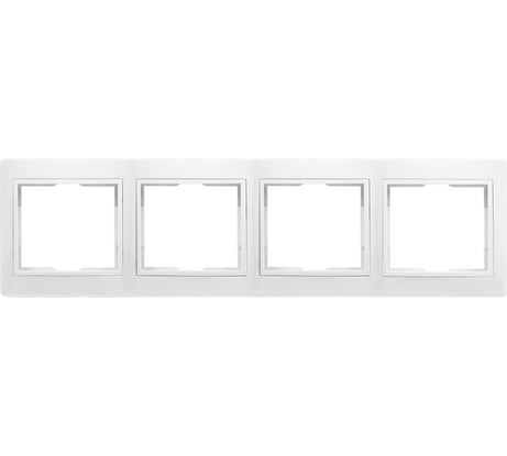 Рамка Smartbuy 4-местная горизонтальная белая Венера SBE-01w-00-FR-4