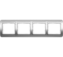 Рамка Smartbuy 4-местная горизонтальная серебро Марс SBE-02s-00-FR-4