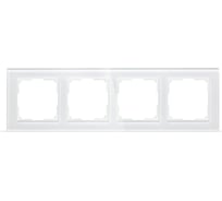 Рамка Smartbuy 4-местная стекло белая Нептун SBE-05w-Glass-FR-4