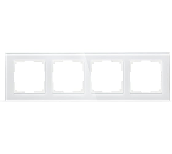 Рамка Smartbuy 4-местная стекло белая Нептун SBE-05w-Glass-FR-4