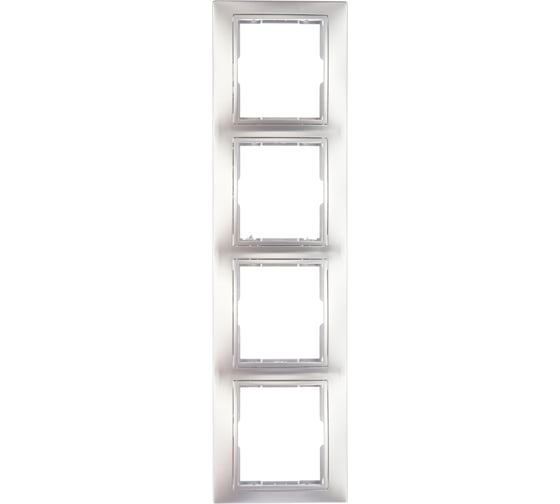 Рамка Smartbuy 4-местная горизонтальная серебро Венера SBE-01s-00-FR-4