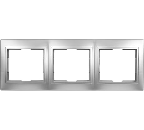 Рамка Smartbuy 3-местная горизонтальная серебро Венера SBE-01s-00-FR-3