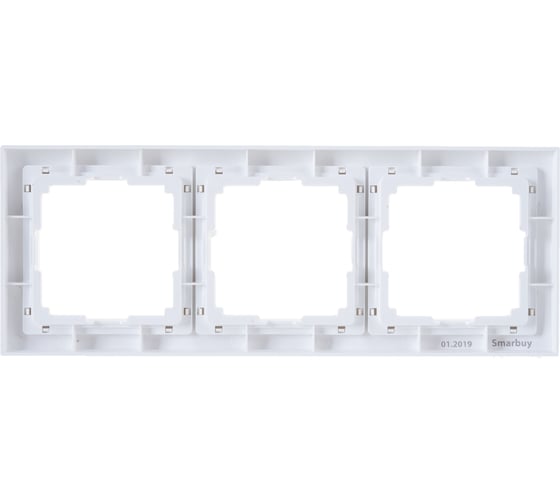 Рамка Smartbuy 3-местная пластик белая Нептун SBE-05w-Plastic-FR-3