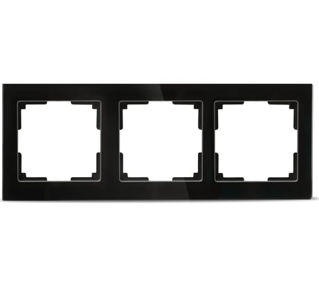 Рамка Smartbuy 3-местная стекло черная Нептун SBE-05b-Glass-FR-3