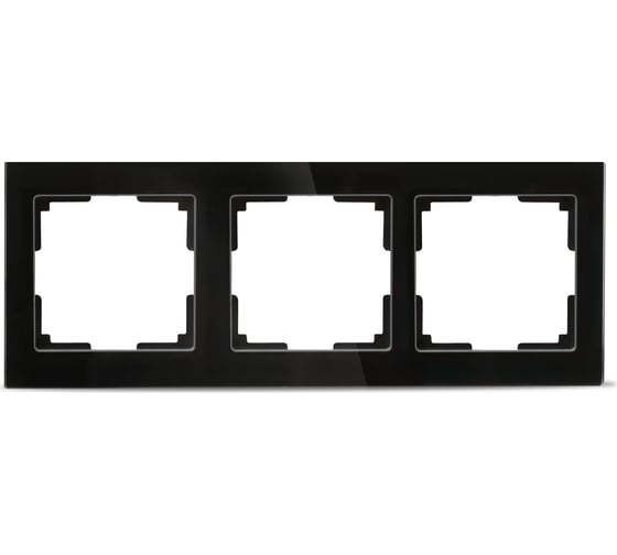 Рамка Smartbuy 3-местная стекло черная Нептун SBE-05b-Glass-FR-3 1