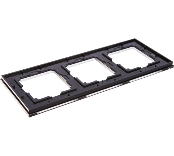 Рамка Smartbuy 3-местная стекло черная Нептун SBE-05b-Glass-FR-3