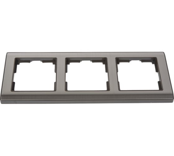 Рамка Smartbuy 3-местная серый никель Нептун SBE-05gn-Metal-FR-3 1