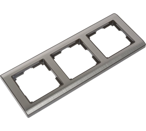 Рамка Smartbuy 3-местная серый никель Нептун SBE-05gn-Metal-FR-3