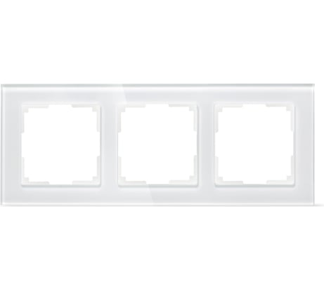 Рамка Smartbuy 3-местная стекло белая Нептун SBE-05w-Glass-FR-3