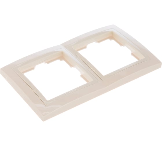 Рамка Smartbuy 2-местная пластик бежевая Нептун SBE-05i-Plastic-FR-2