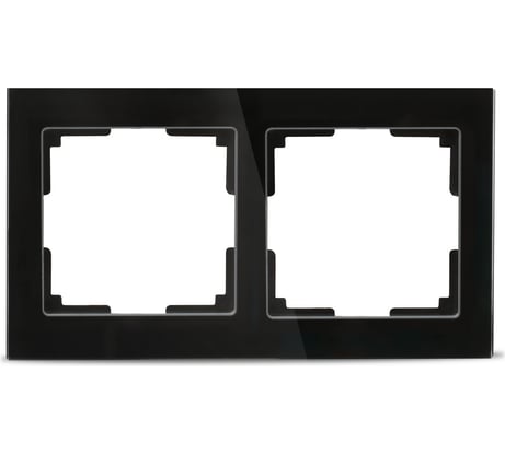 Рамка Smartbuy 2-местная стекло черная Нептун SBE-05b-Glass-FR-2