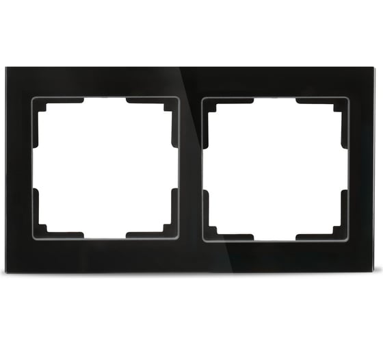 Рамка Smartbuy 2-местная стекло черная Нептун SBE-05b-Glass-FR-2 1