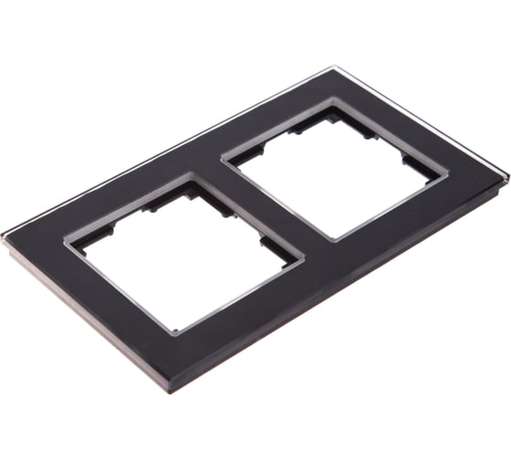 Рамка Smartbuy 2-местная стекло черная Нептун SBE-05b-Glass-FR-2