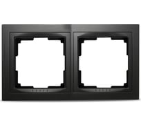 Рамка Smartbuy 2-местная пластик черная Нептун SBE-05b-Plastic-FR-2