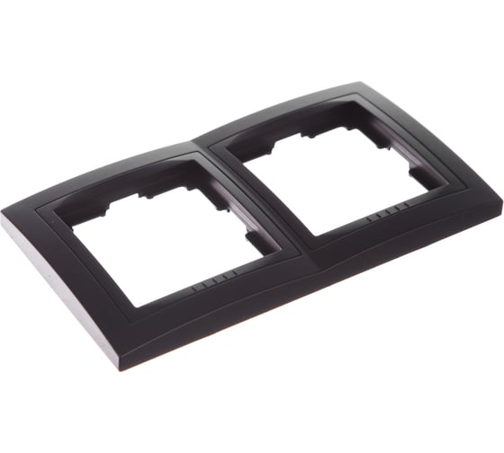 Рамка Smartbuy 2-местная пластик черная Нептун SBE-05b-Plastic-FR-2