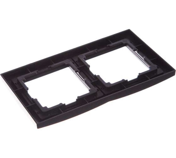 Рамка Smartbuy 2-местная пластик черная Нептун SBE-05b-Plastic-FR-2