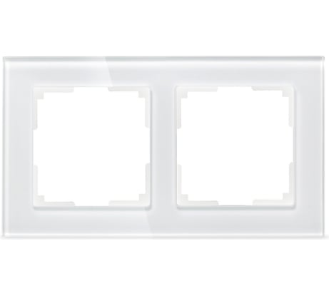 Рамка Smartbuy 2-местная стекло белая Нептун SBE-05w-Glass-FR-2