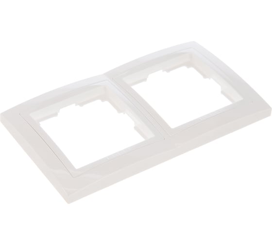 Рамка Smartbuy 2-местная пластик белая Нептун SBE-05w-Plastic-FR-2