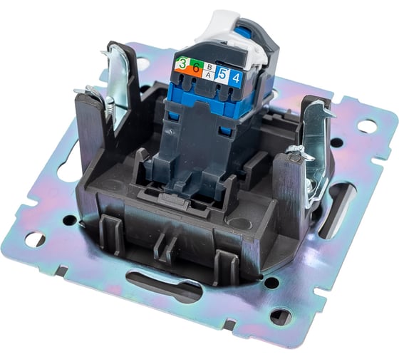 Компьютерная розетка Smartbuy RJ45 серый никель Нептун SBE-05gn-S1-RJ