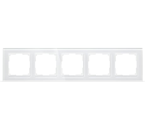 Рамка Smartbuy 5-местная стекло белая Нептун SBE-05w-Glass-FR-5