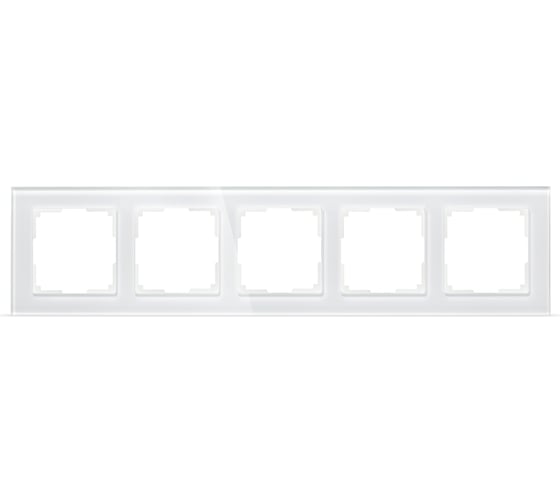 Рамка Smartbuy 5-местная стекло белая Нептун SBE-05w-Glass-FR-5