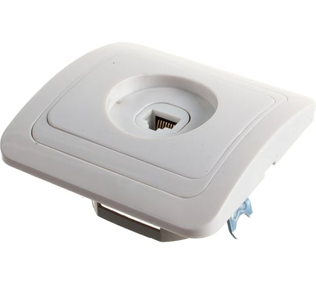 Компьютерная розетка Smartbuy RJ45 1-местная белая Марс SBE-02w-S1-RJ