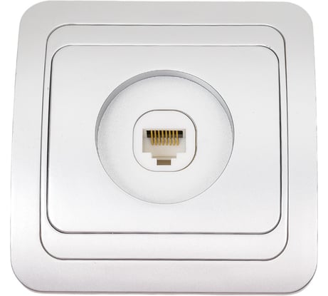 Компьютерная розетка Smartbuy RJ45 1-местная серебро Марс SBE-02s-S1-RJ