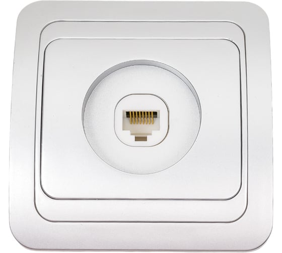Компьютерная розетка Smartbuy RJ45 1-местная серебро Марс SBE-02s-S1-RJ 1