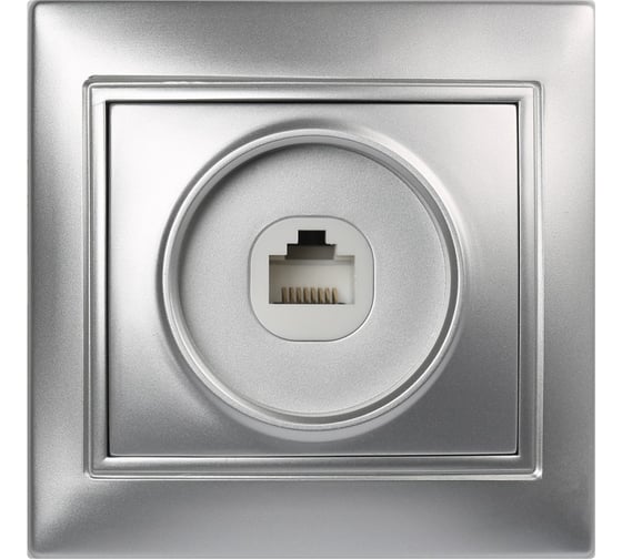 Компьютерная розетка Smartbuy RJ45 1-местная серебро Венера SBE-01s-S1-RJ