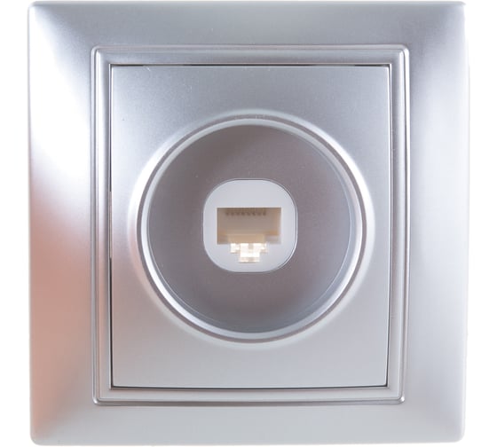 Компьютерная розетка Smartbuy RJ45 1-местная серебро Венера SBE-01s-S1-RJ