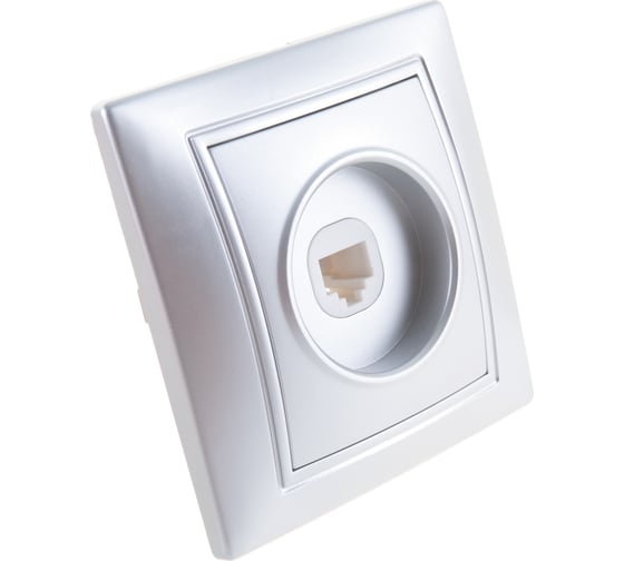 Компьютерная розетка Smartbuy RJ45 1-местная серебро Венера SBE-01s-S1-RJ