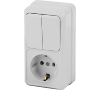 Двойной вертикальный блок: розетка+выключатель Intro 270601 10-16А 250В, IP20, ОУ, Quadro Б0036169