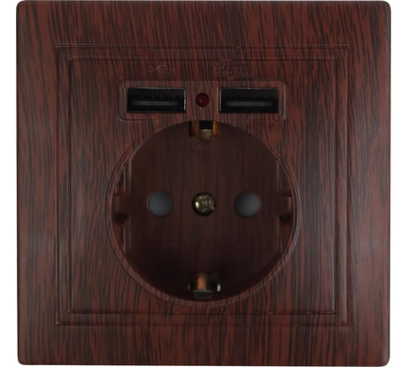 Розетка+USB Intro 141010 IP20, СУ, Plano, венге Б0043251