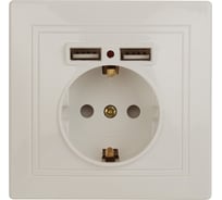 Розетка+USB Intro 141002 IP20, СУ, Plano, слоновая кость Б0043248
