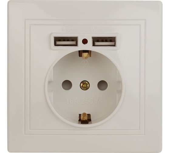 Розетка+USB Intro 141002 IP20, СУ, Plano, слоновая кость Б0043248