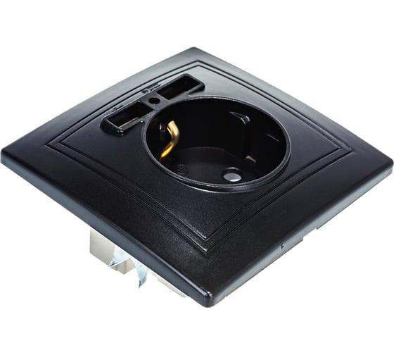 Розетка+USB Intro 141005 IP20, СУ, Plano, антрацит Б0044578